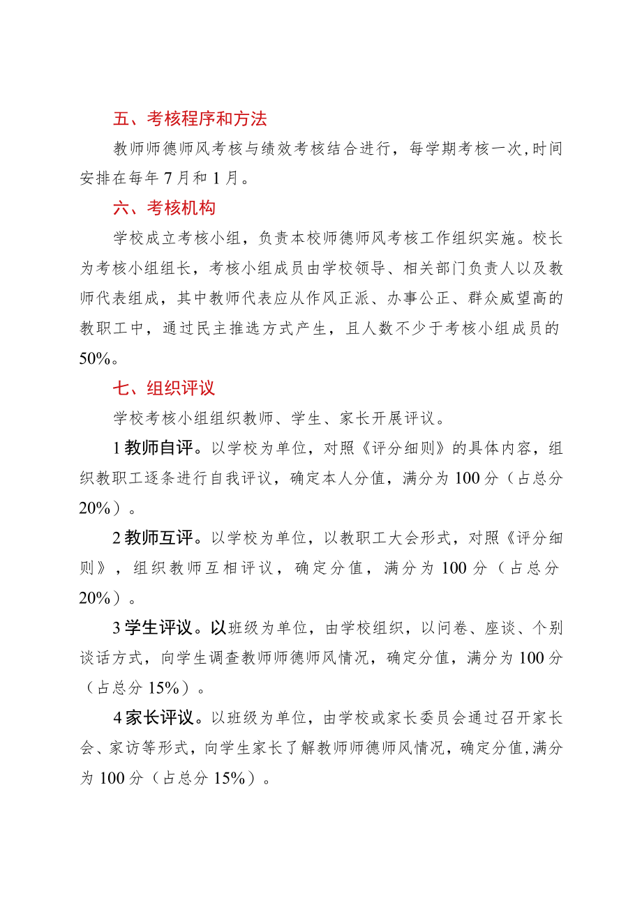 xx小学师德师风考核方案.docx_第2页