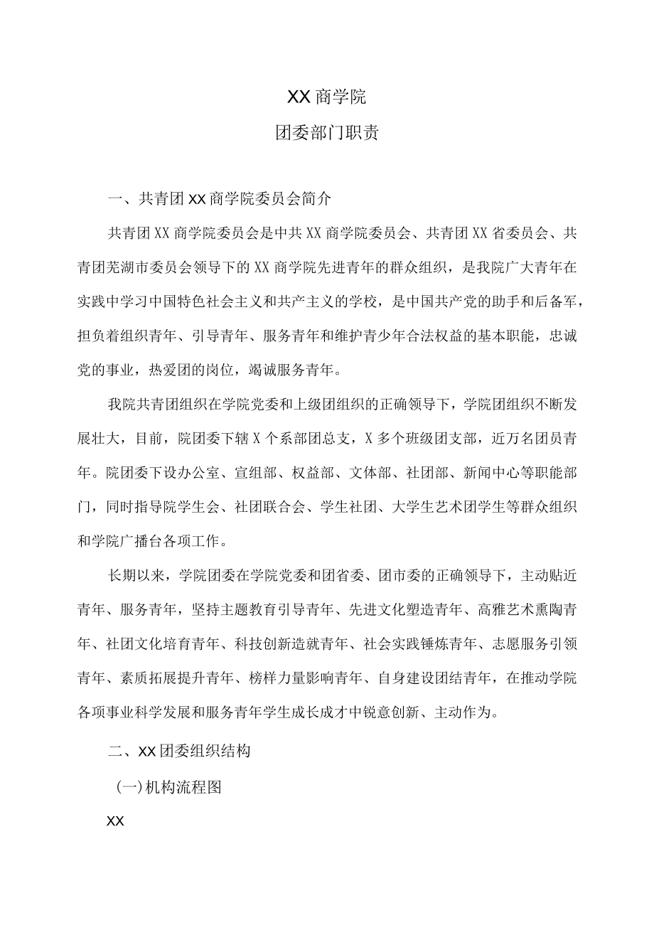 XX商学院团委部门职责.docx_第1页