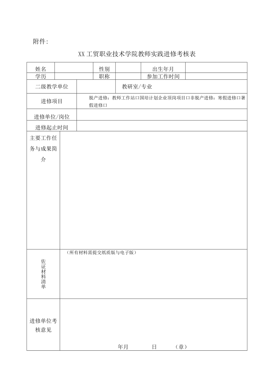 XX工贸职业技术学院关于202X教师假期实践进修考核的通知.docx_第3页