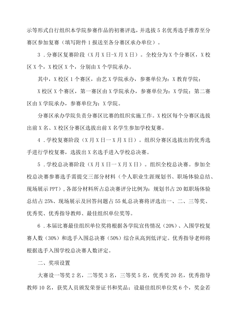 XX科技职业学院关于举办大学生职业生涯规划大赛的实施方案.docx_第2页