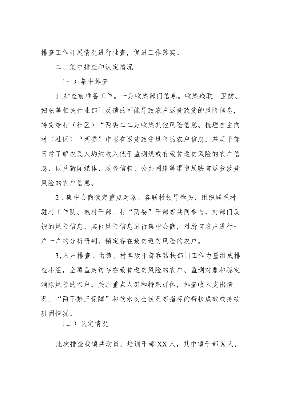 XX镇关于防止返贫监测帮扶集中排查工作总结报告.docx_第2页