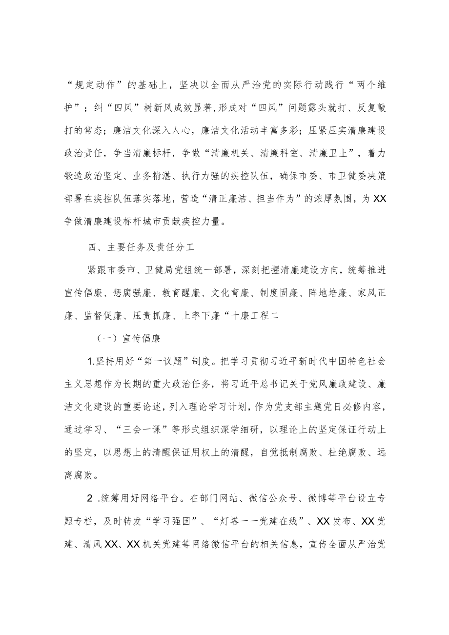 XX市疾病预防控制中心清廉建设实施方案.docx_第2页