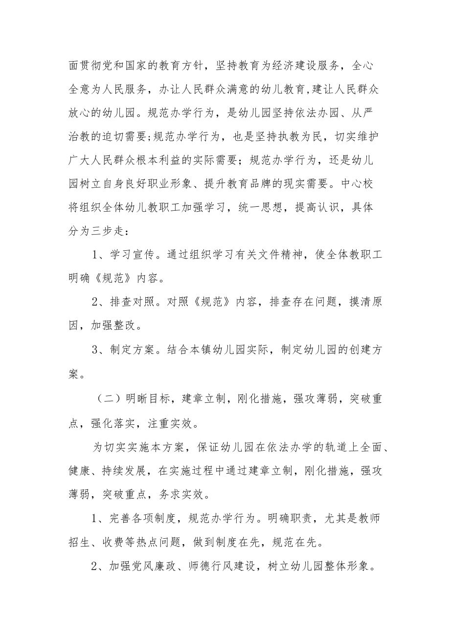 XX镇幼儿园办园行为提升实施方案.docx_第2页