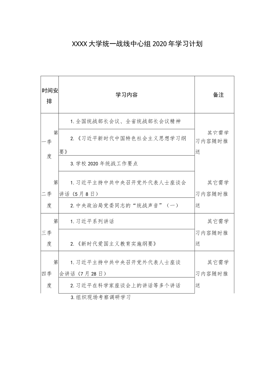 XXXX大学统一战线中心组理论学习制度.docx_第3页