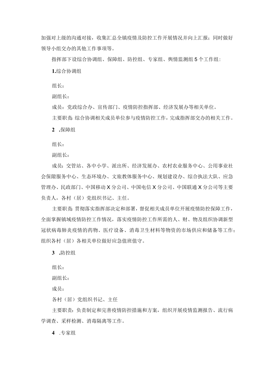 乡镇2022新冠病毒疫情防控应急预案.docx_第2页