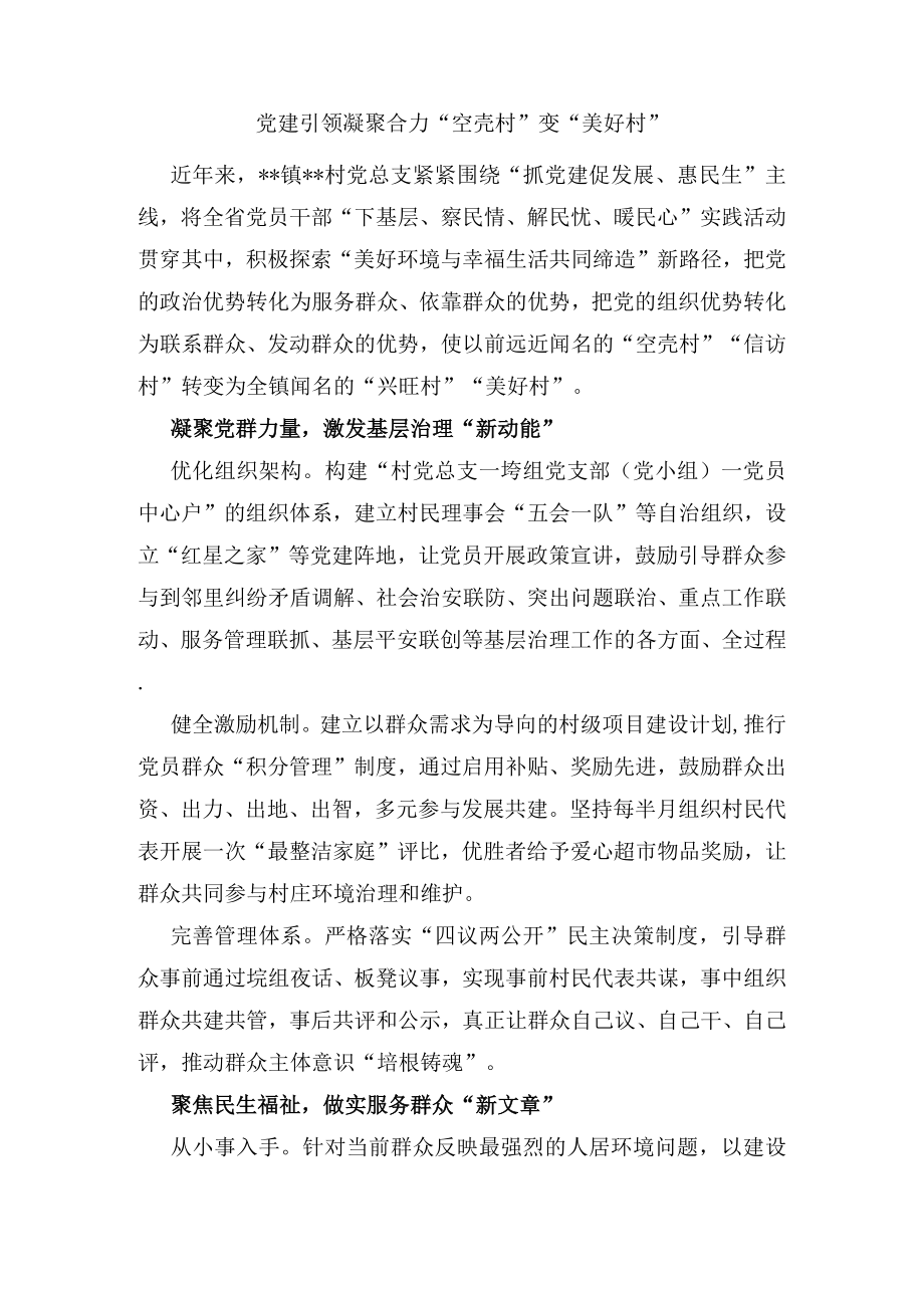 党建引领作用发挥经验交流材料.docx_第1页