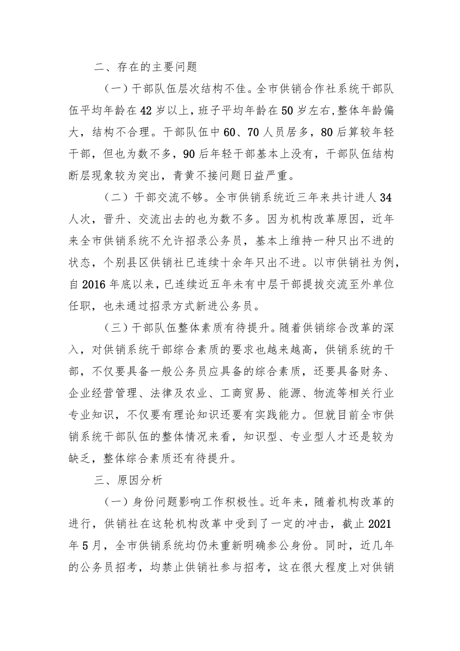 供销系统干部队伍建设情况调研报告.docx_第2页