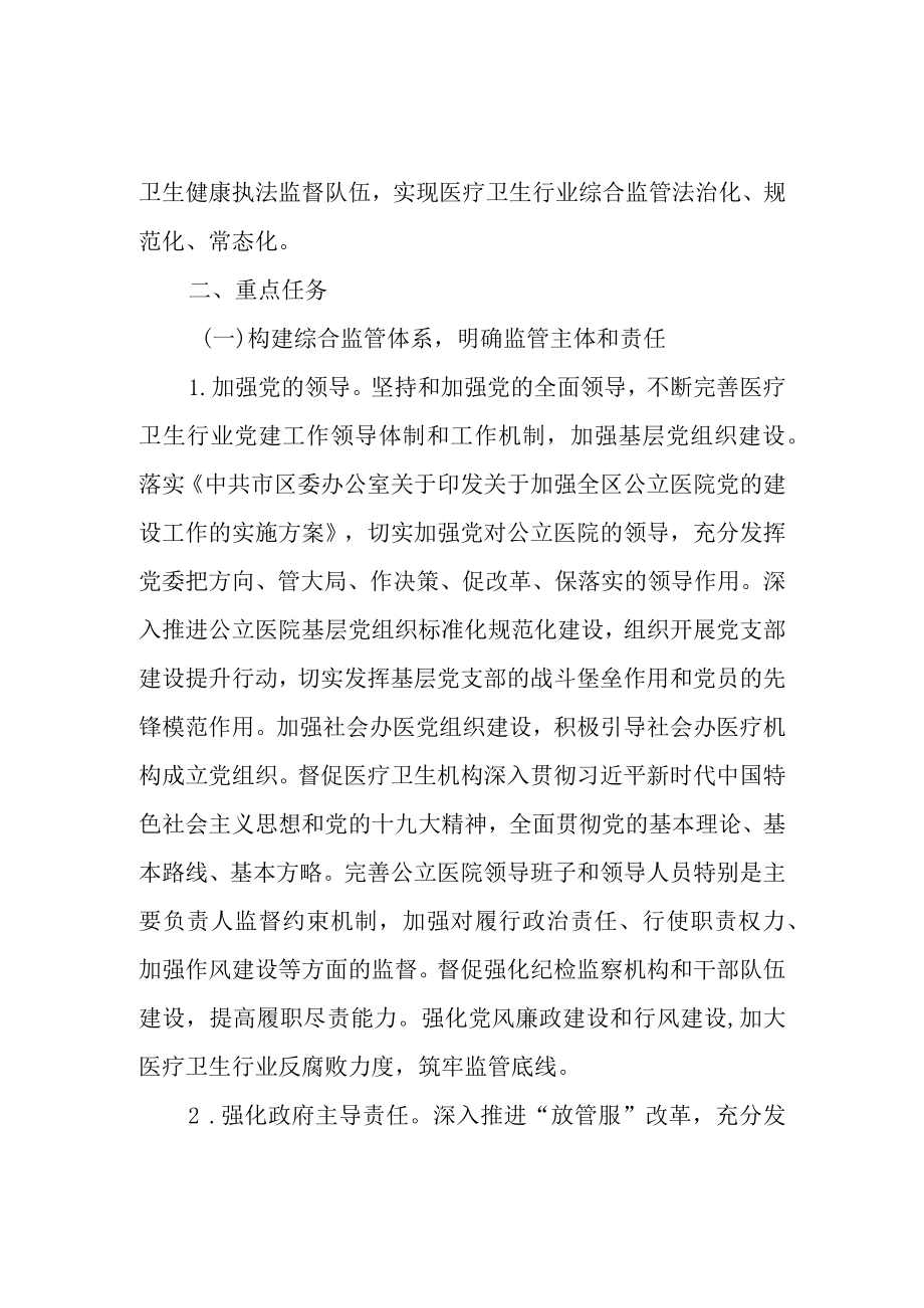 关于进一步改革完善医疗卫生行业综合监管制度的实施方案.docx_第3页