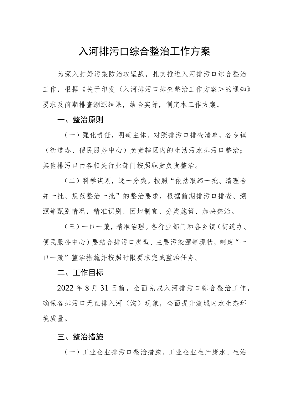 入河排污口综合整治工作方案.docx_第1页