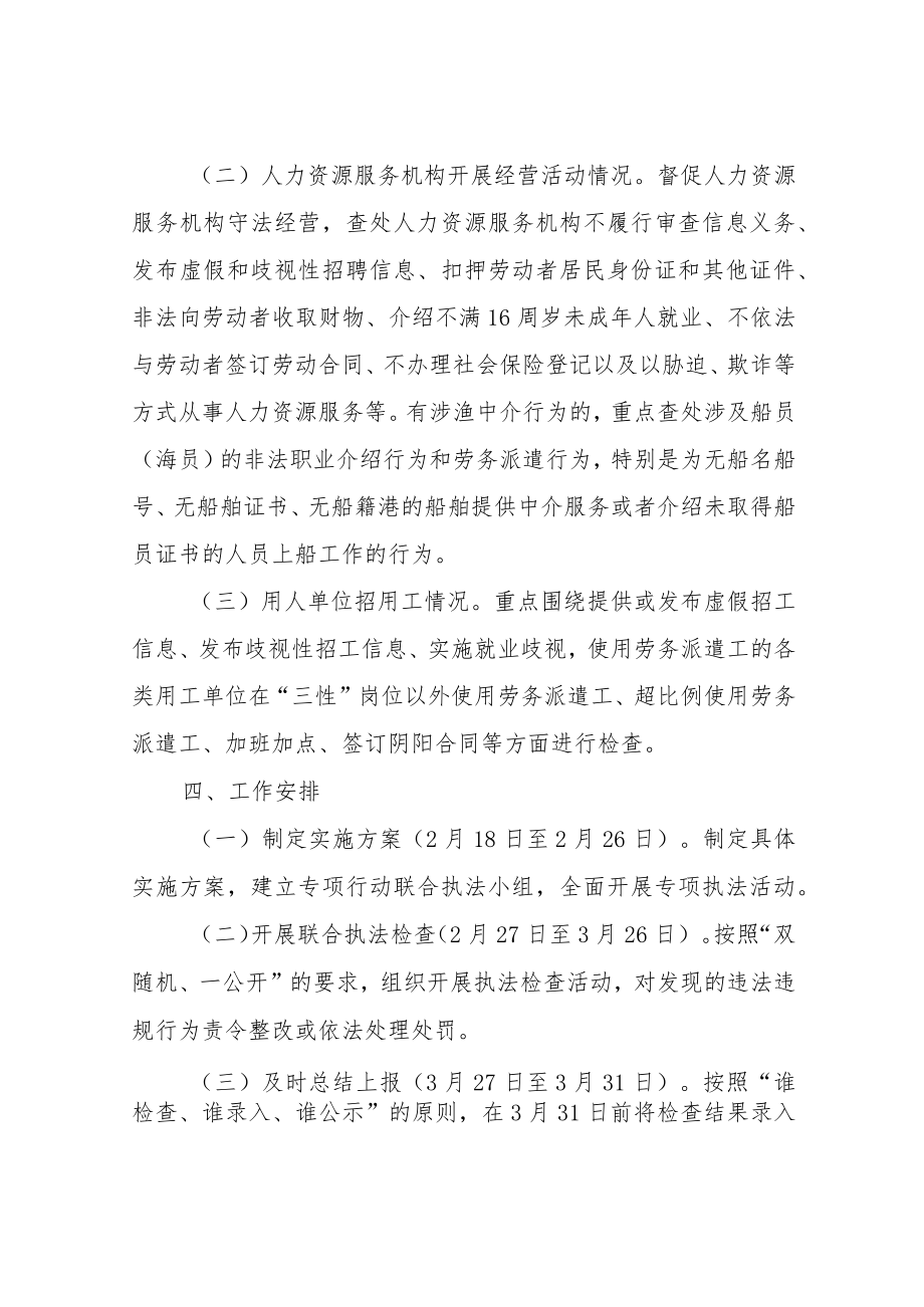 关于开展清理整顿人力资源市场秩序专项行动实施方案.docx_第2页