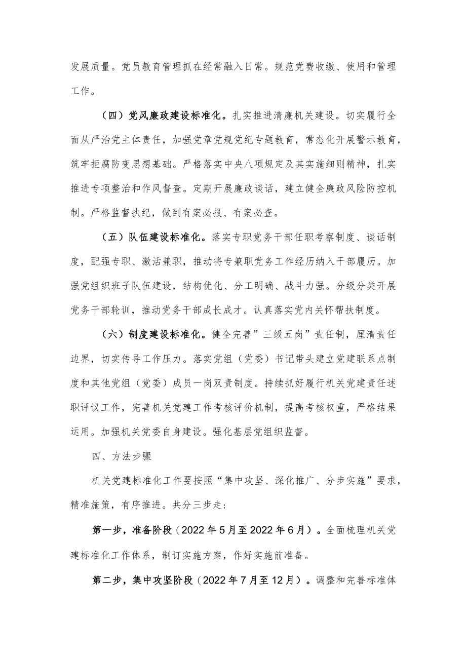 关于开展机关党建标准化建设的实施方案.docx_第3页