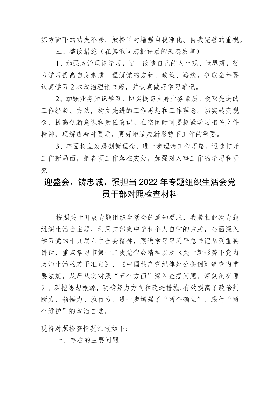 2篇纪检干部在“铸忠诚、强担当、抓落实”专题组织生活会上的个人对照检查材料.docx_第3页