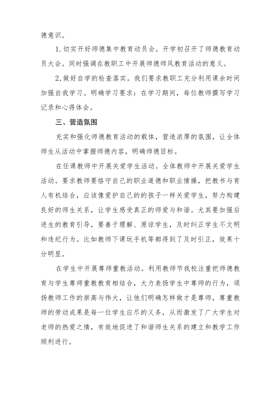 2022学校师德师风建设活动月方案工作总结六篇合集.docx_第2页