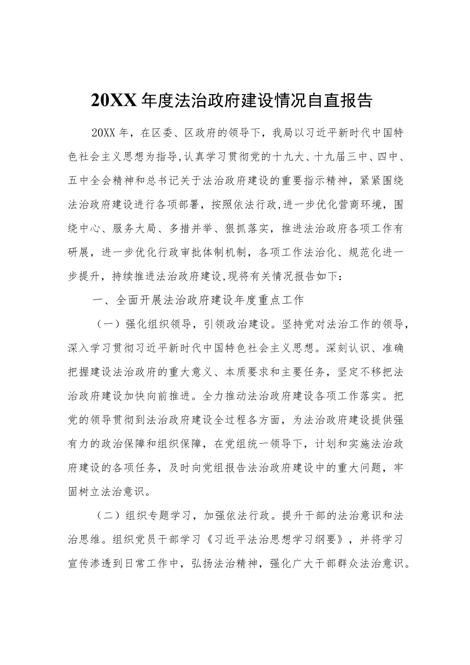 法治政府建设情况自查报告.docx_第1页