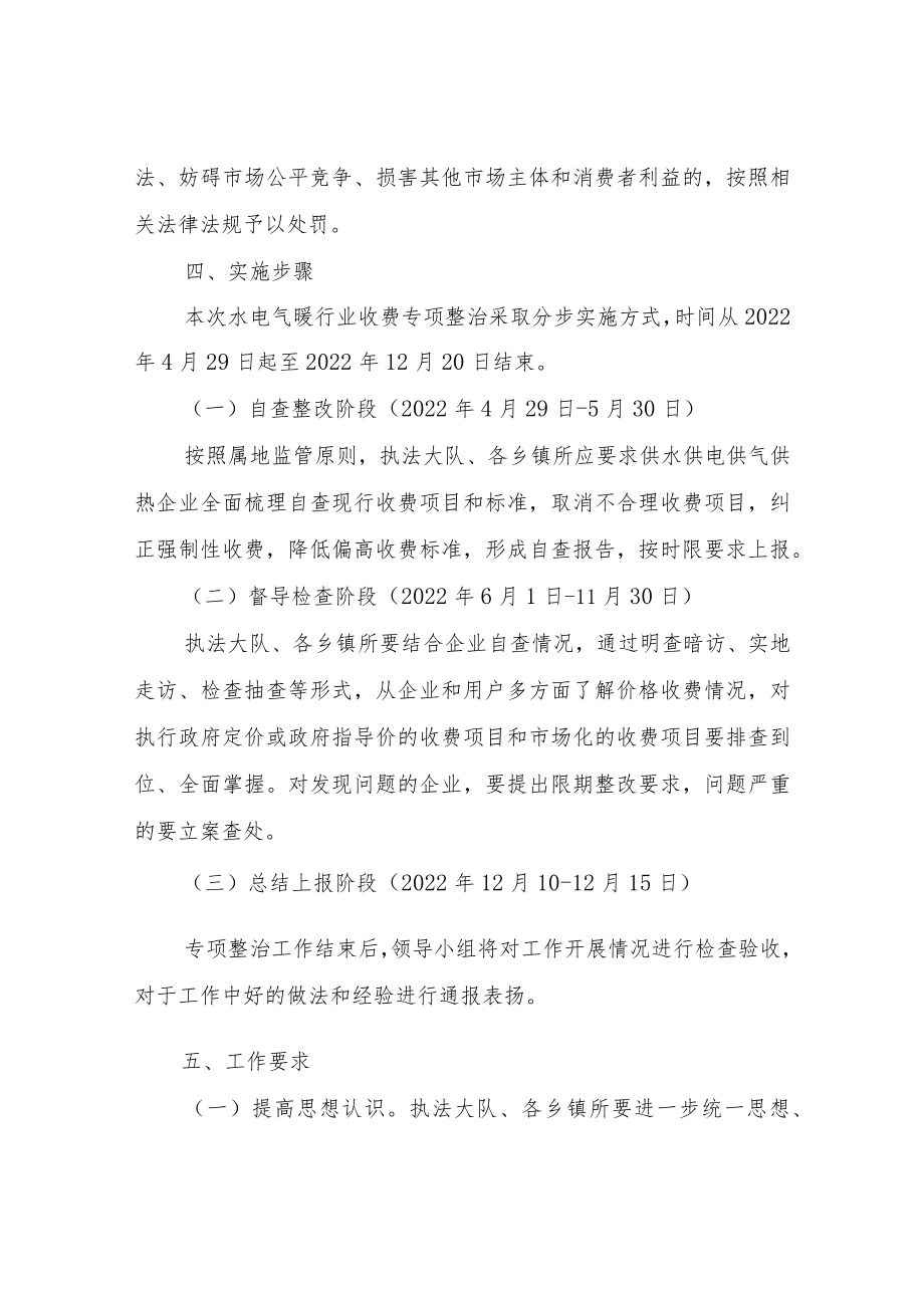 2022XX县水电气暖行业收费行为专项整治工作方案.docx_第3页