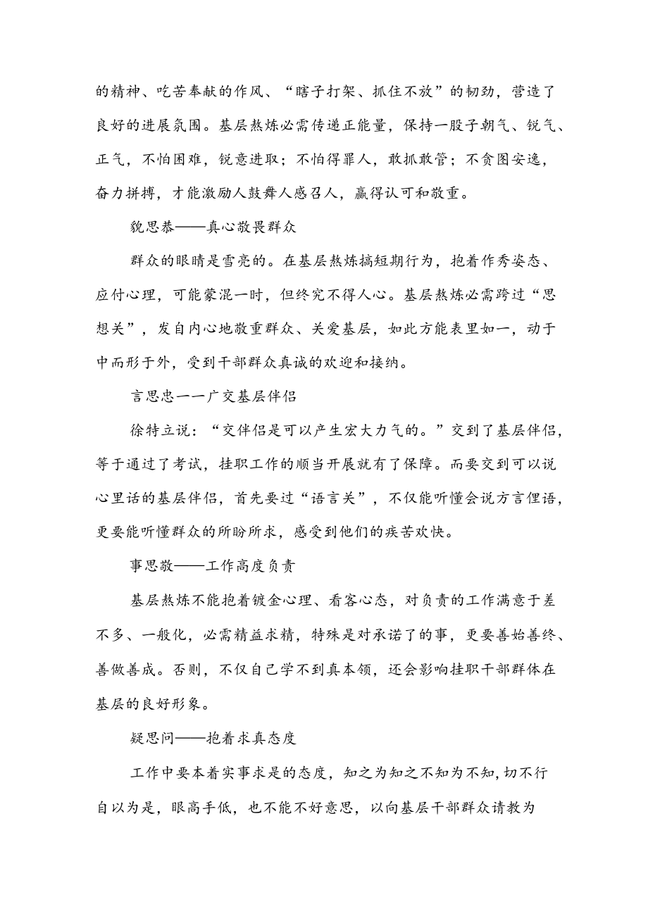 基层挂职轻干部在基层锻炼座谈会上的发言.docx_第2页