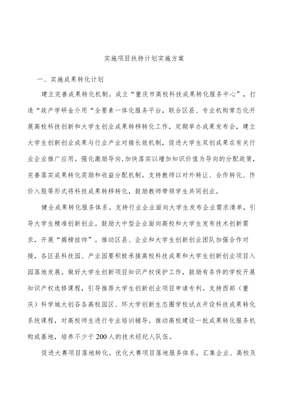 实施项目扶持计划实施方案.docx_第1页