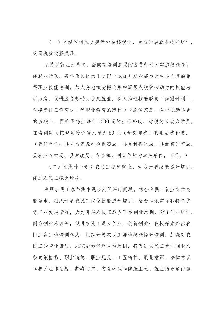 XX县职业技能培训实施方案.docx_第2页