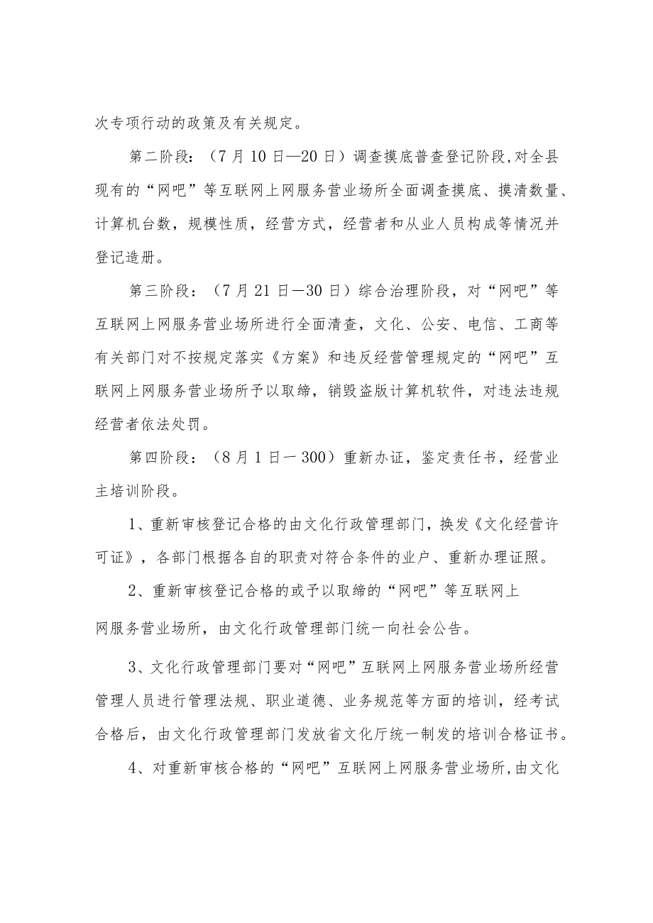 XX县“网吧”等互联网上网服务营业场所专项治理行动实施方案.docx_第3页