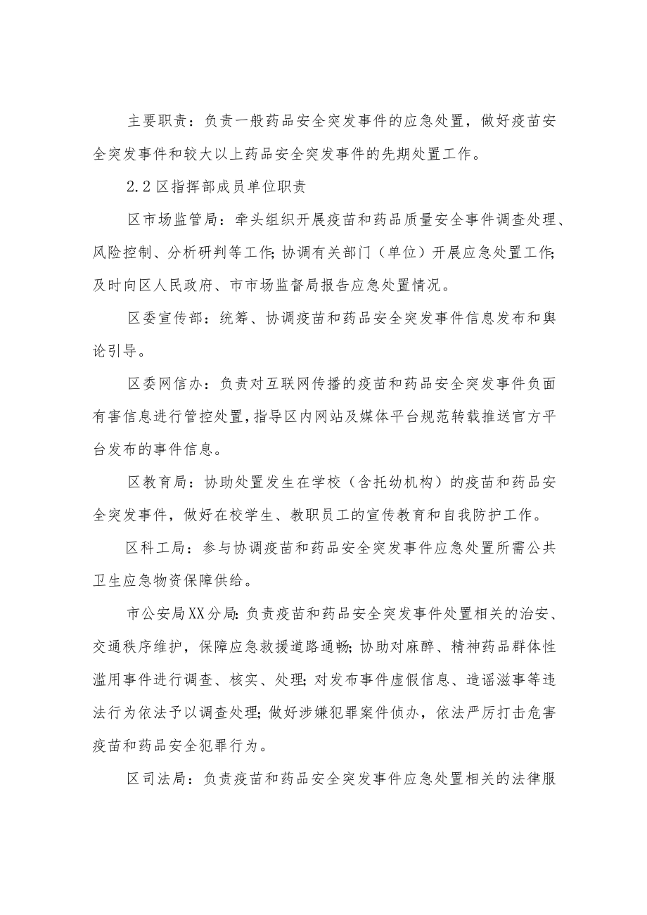 XX区疫苗、药品和医疗器械安全突发事件应急预案.docx_第3页