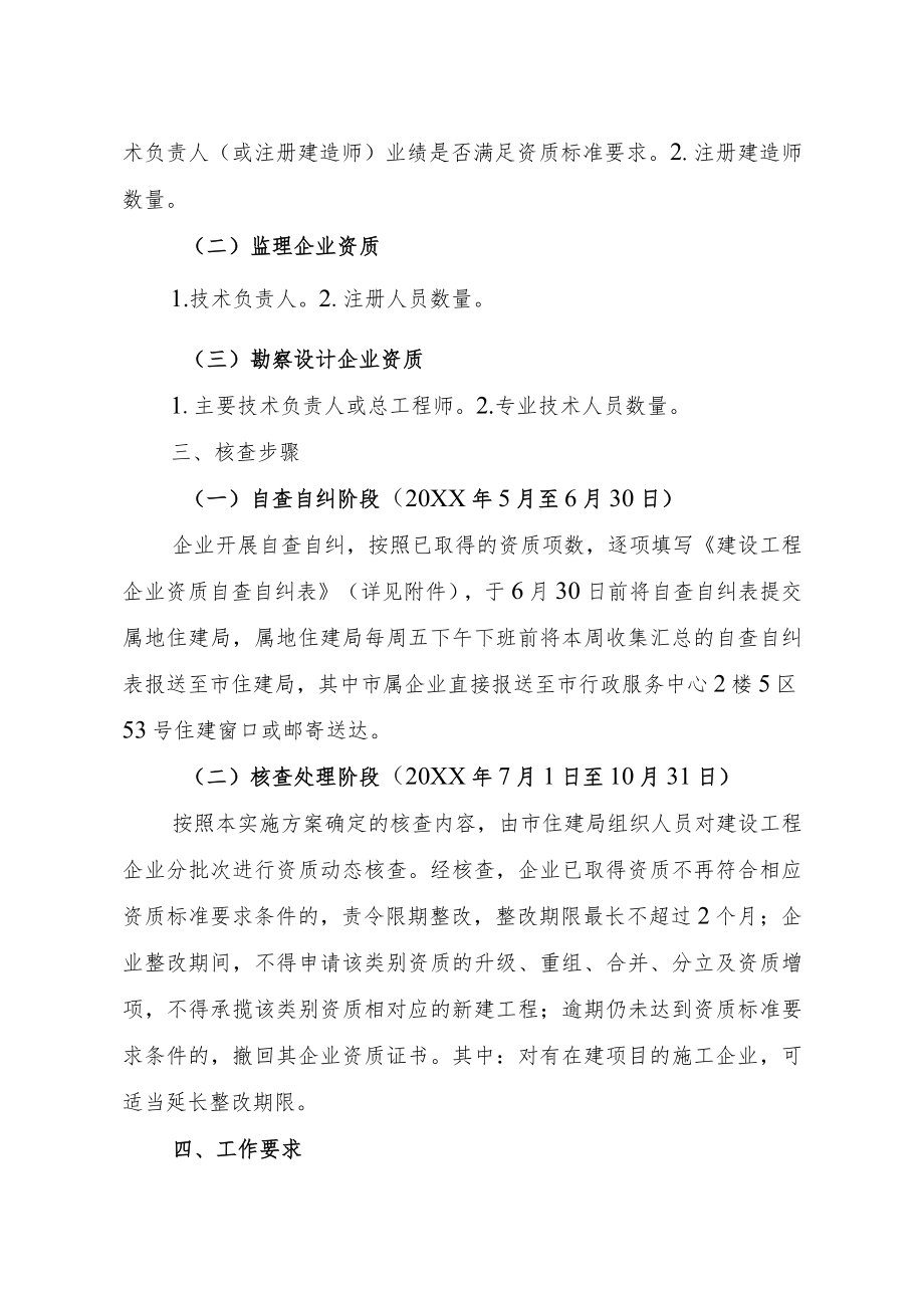 XX市建设工程企业资质动态核查专项行动实施方案.docx_第2页