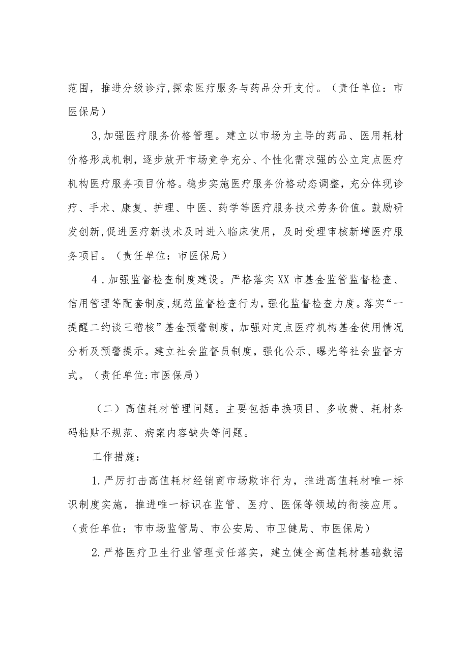 XX市定点医疗机构使用医保基金专项整治工作方案.docx_第3页