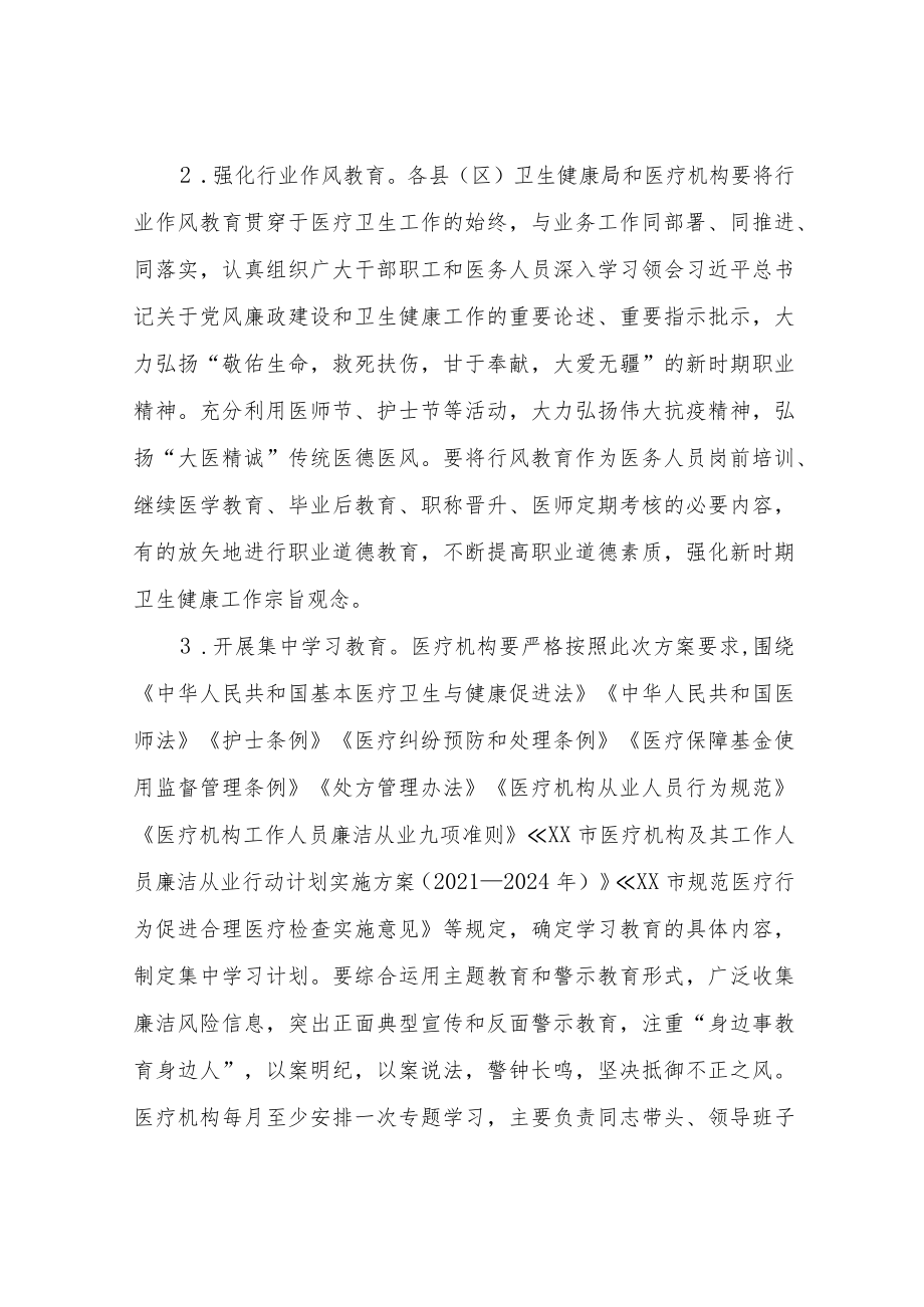 XX市医疗机构工作人员廉洁从业九项准则实施方案.docx_第3页