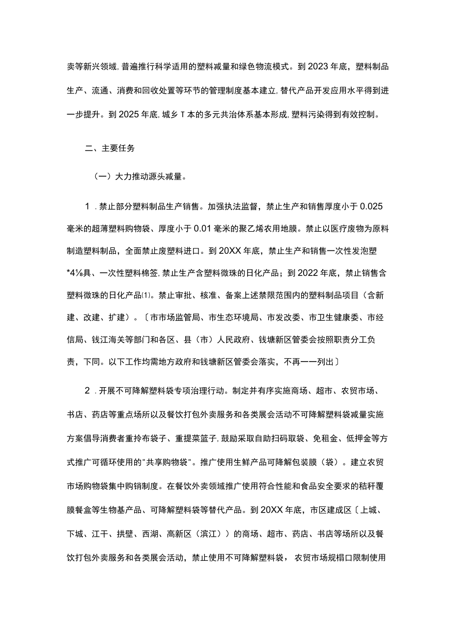 xx市关于进一步加强塑料污染治理的实施方案.docx_第2页