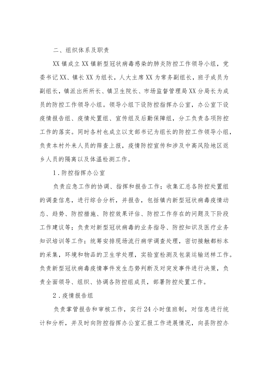 XX镇关于应对新型冠状病毒感染肺炎疫情应急预案.docx_第2页