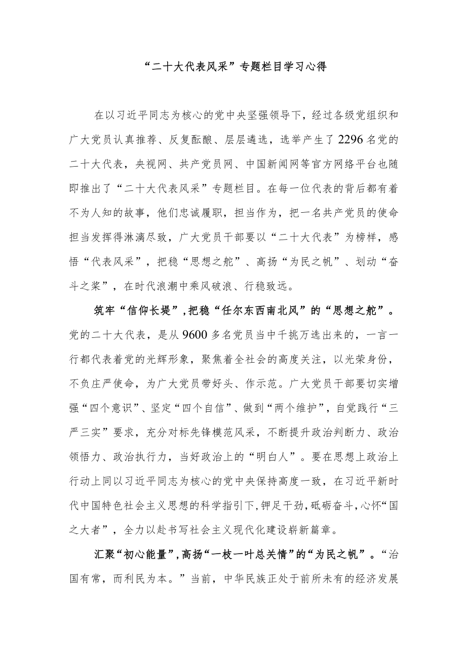 “二十大代表风采”专题栏目学习心得3篇.docx_第3页