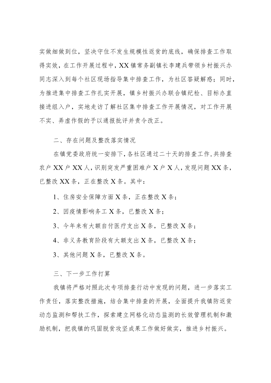 XX镇关于防止返贫集中排查工作的总结报告.docx_第2页