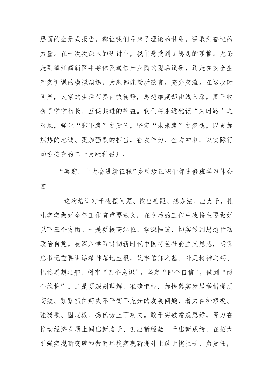 “喜迎二十大 奋进新征程”乡科级正职干部进修班学习体会8篇.docx_第3页