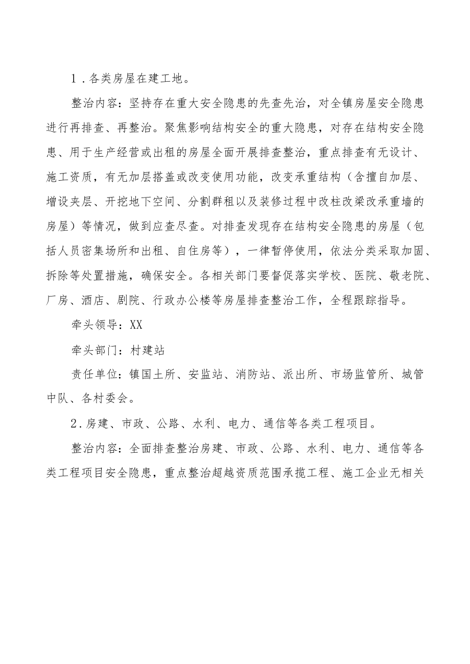 XX镇各领域安全隐患大排查大整治工作方案.docx_第3页