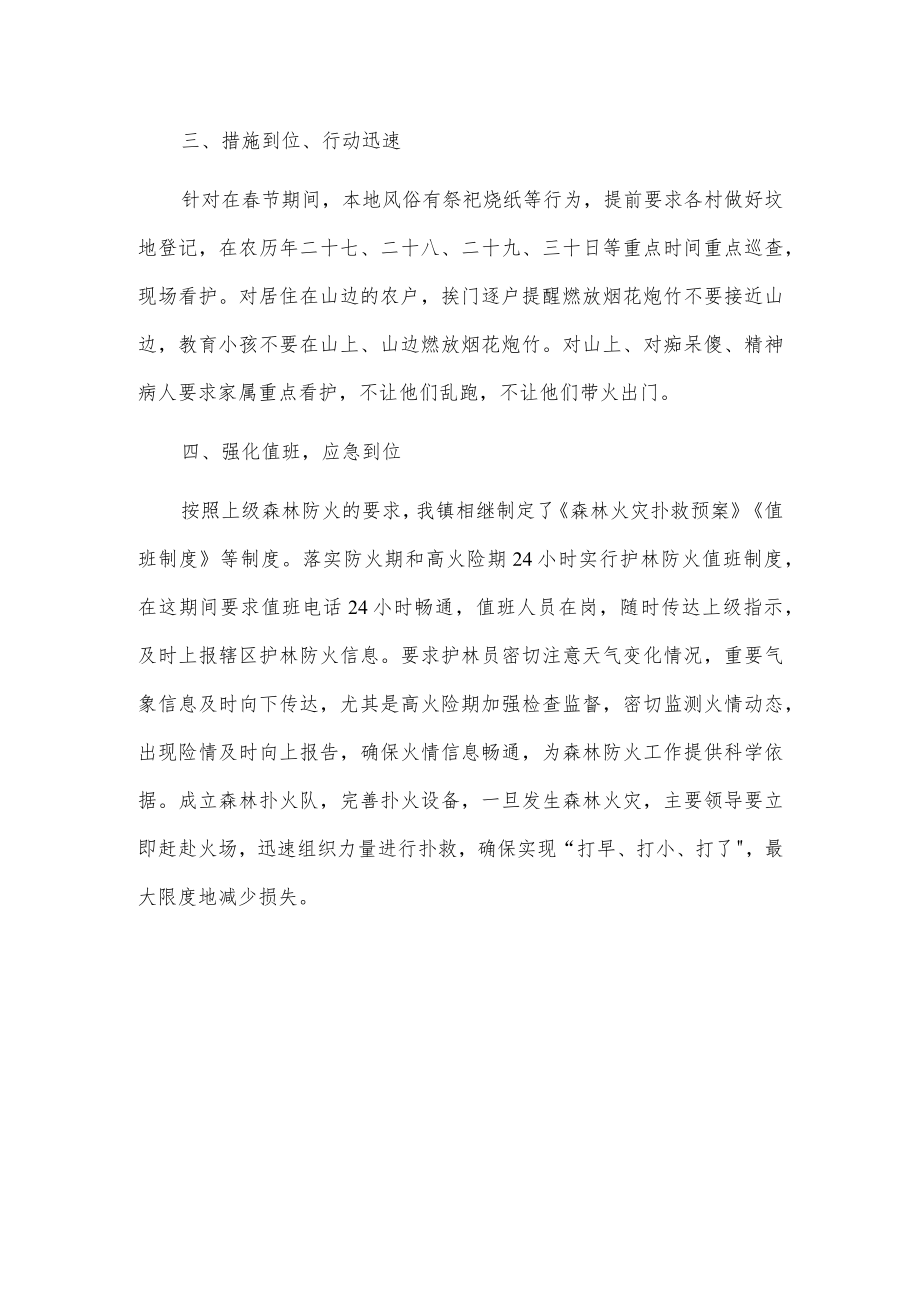 xxx镇关于上报春节期间森林防灭火工作总结的报告.docx_第2页