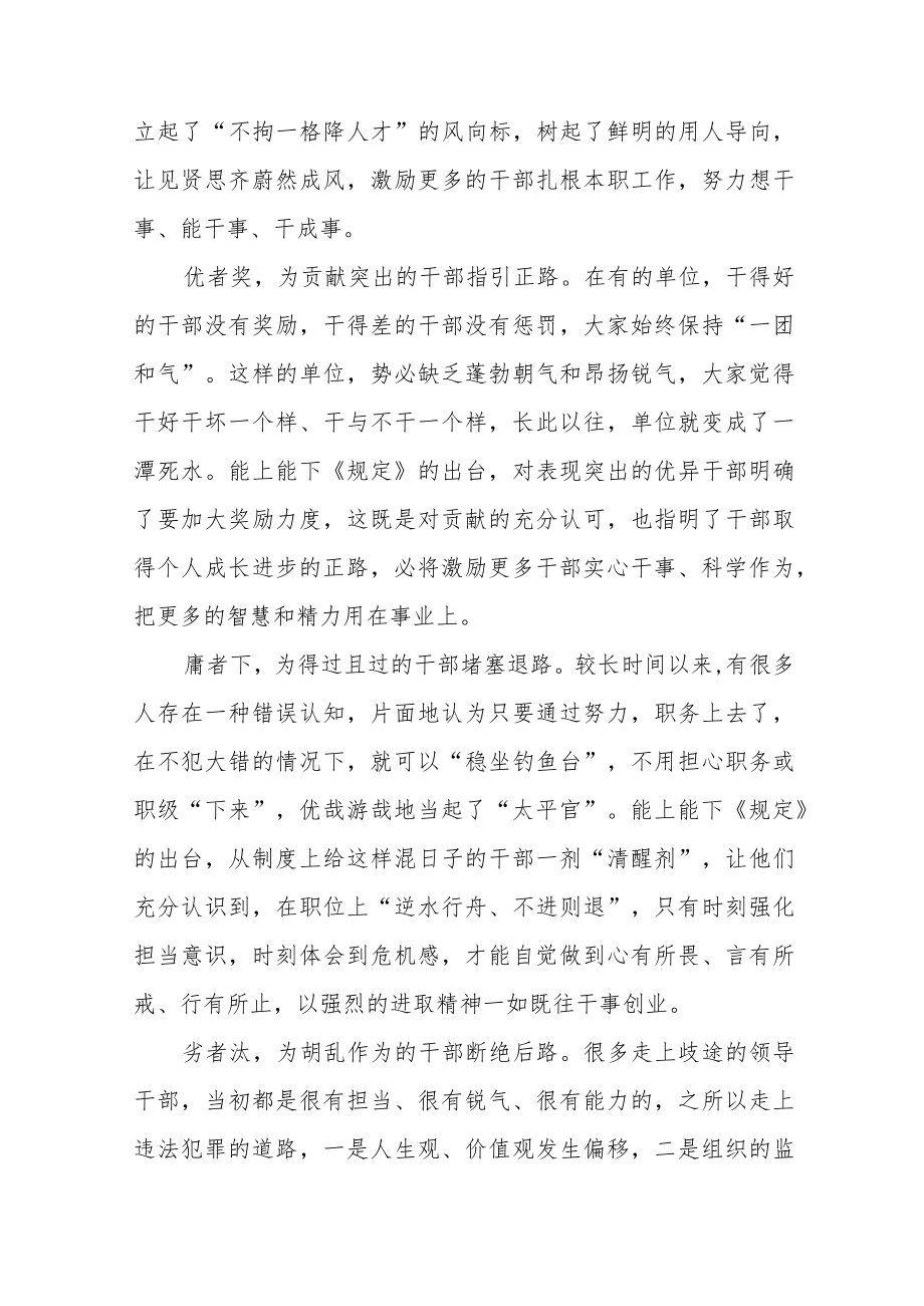 《推进领导干部能上能下规定》心得体会范文精选汇编.docx_第2页