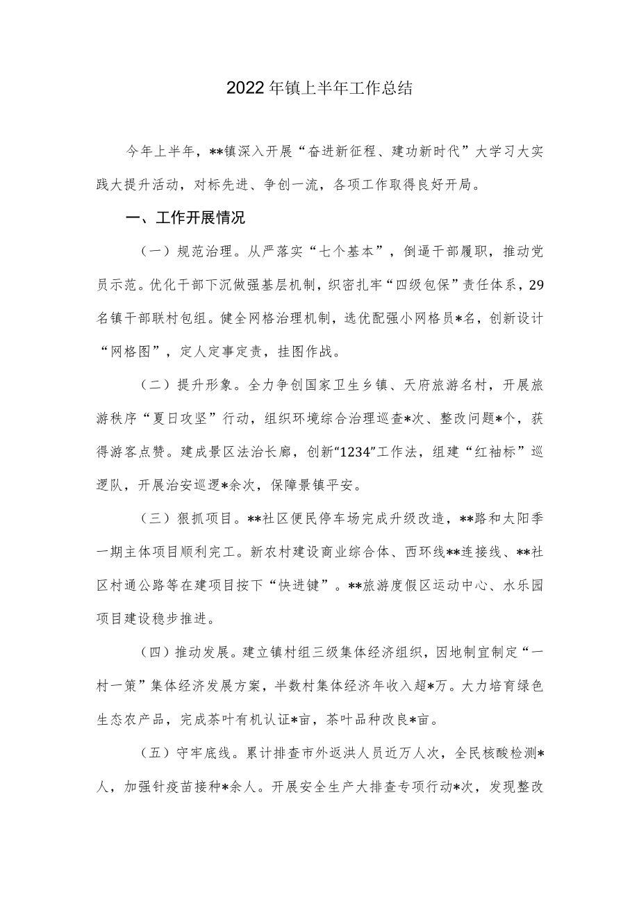 2022镇上半工作总结.docx_第1页