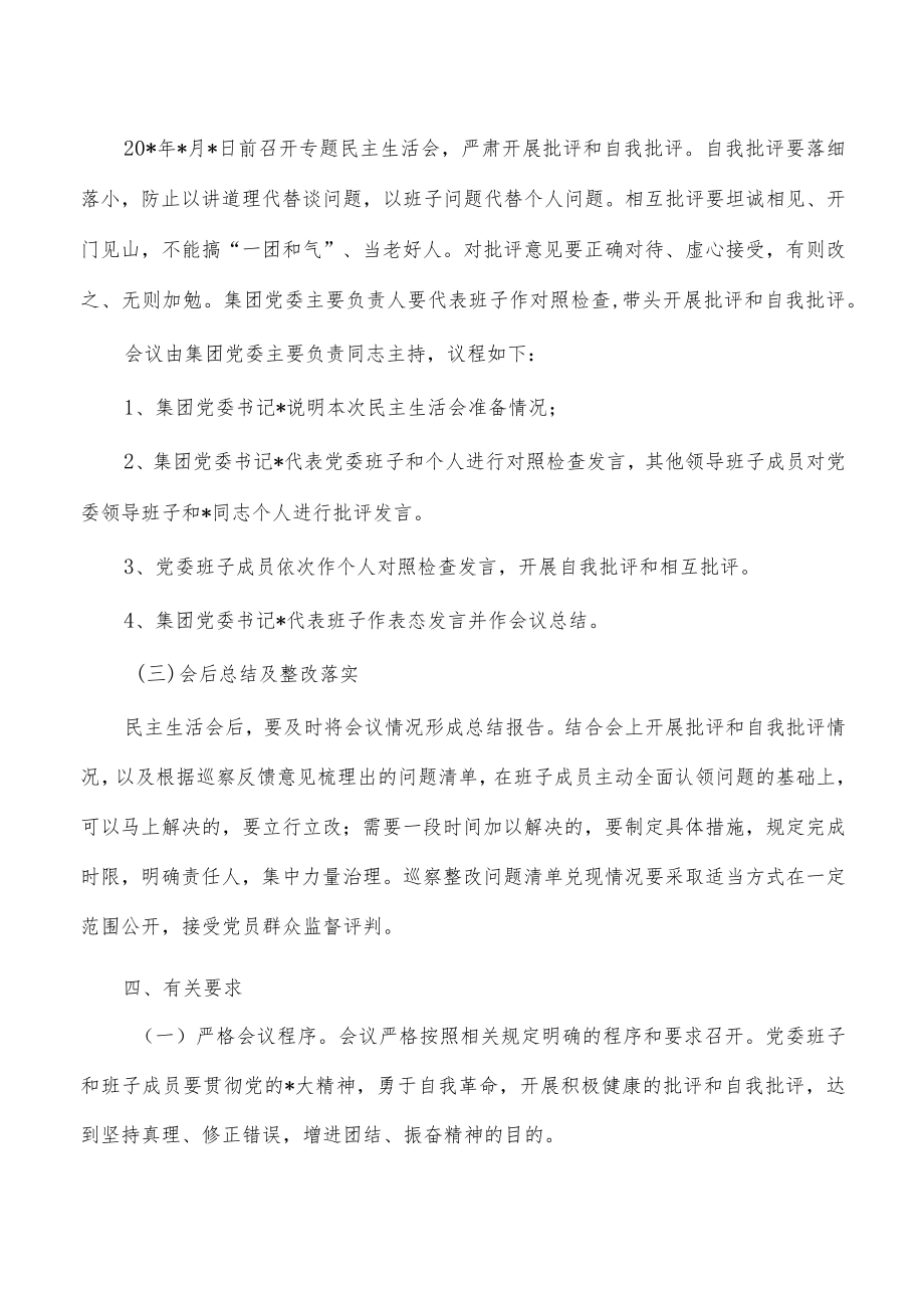 公司问题整改生活会工作方案.docx_第3页