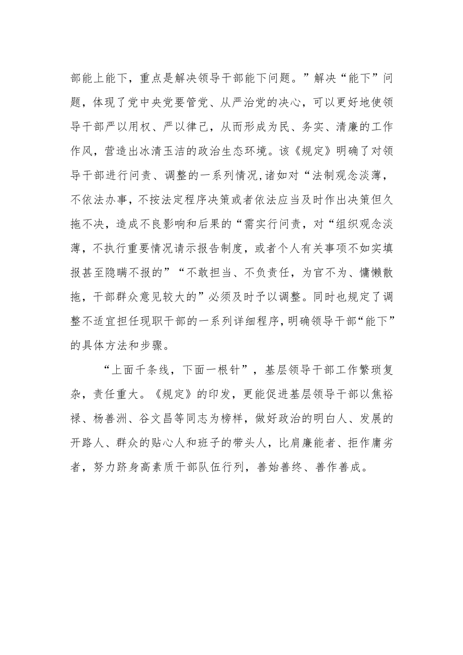 党员干部学习《推进领导干部能上能下规定》心得体会.docx_第2页