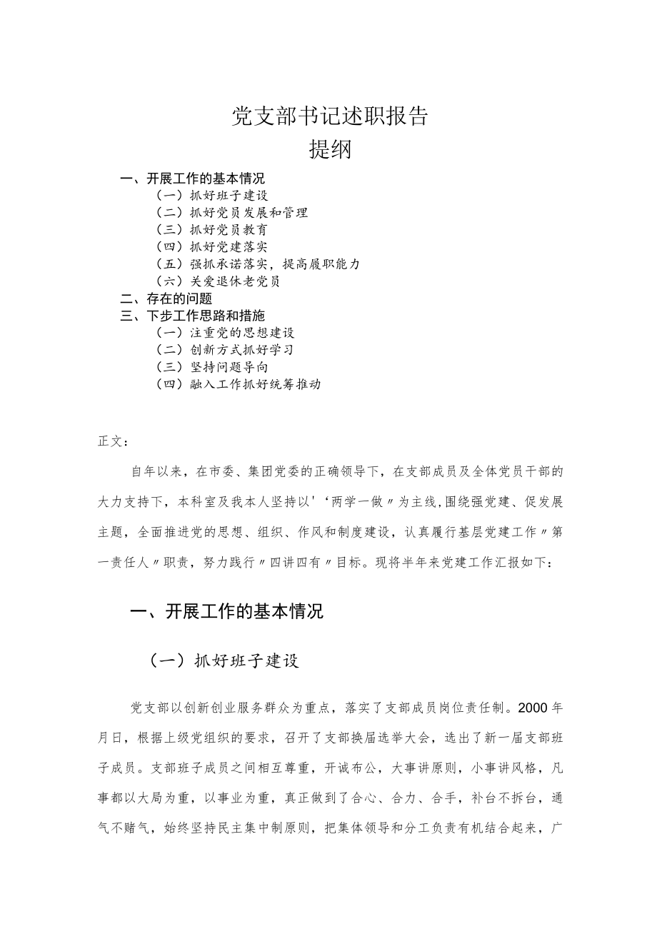 党支部书记述职报告.docx_第1页