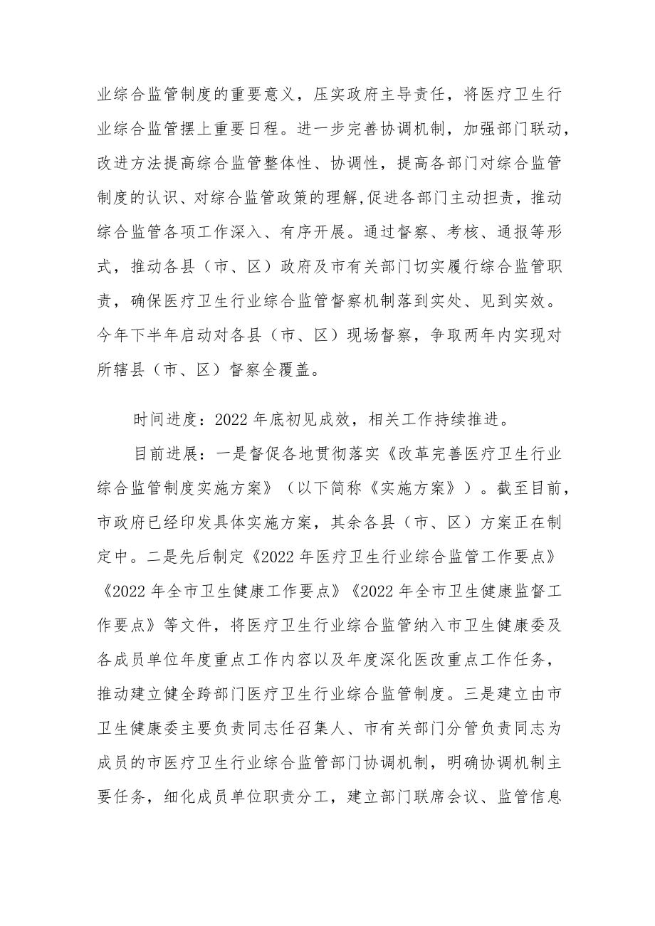 医疗卫生行业综合监管督察反馈意见的整改方案.docx_第2页