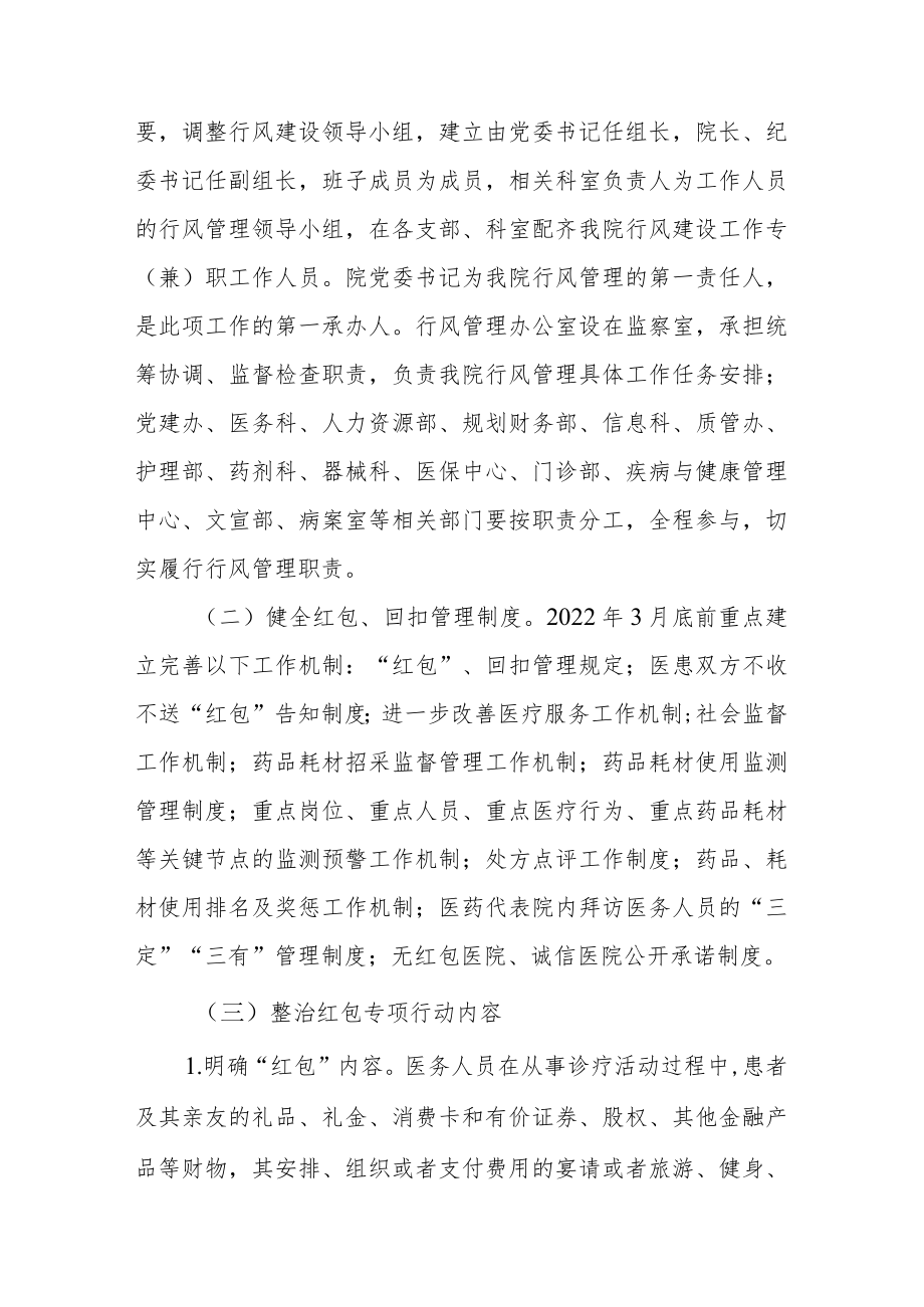 医院廉洁从业专项行动实施方案.docx_第2页