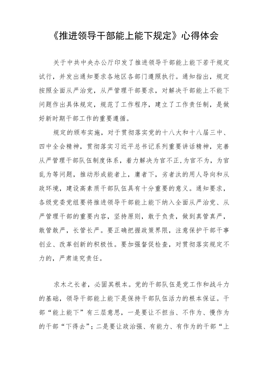 学习推进领导干部能上能下规定心得体会六篇汇编.docx_第3页