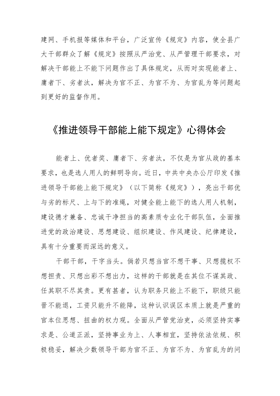 学习《推进领导干部能上能下规定》心得体会交流发言十篇.docx_第2页