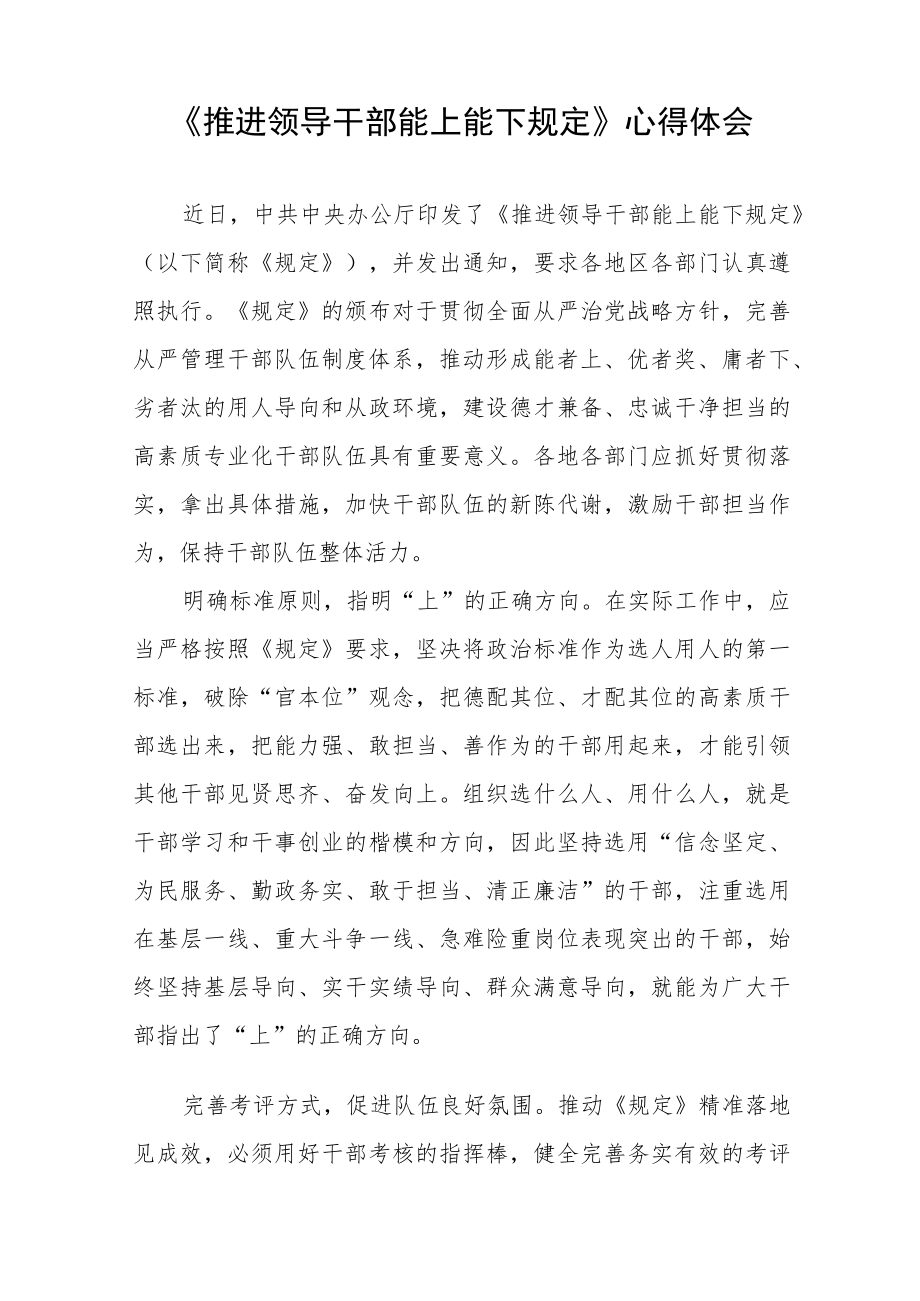 学习《推进领导干部能上能下规定》心得体会六篇范文.docx_第3页