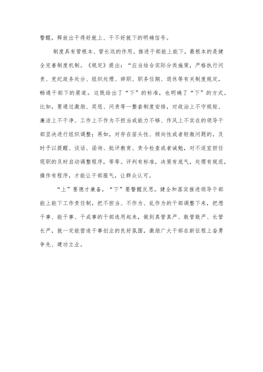 学习《推进领导干部能上能下规定》研讨交流发言稿材料提纲5篇.docx_第3页