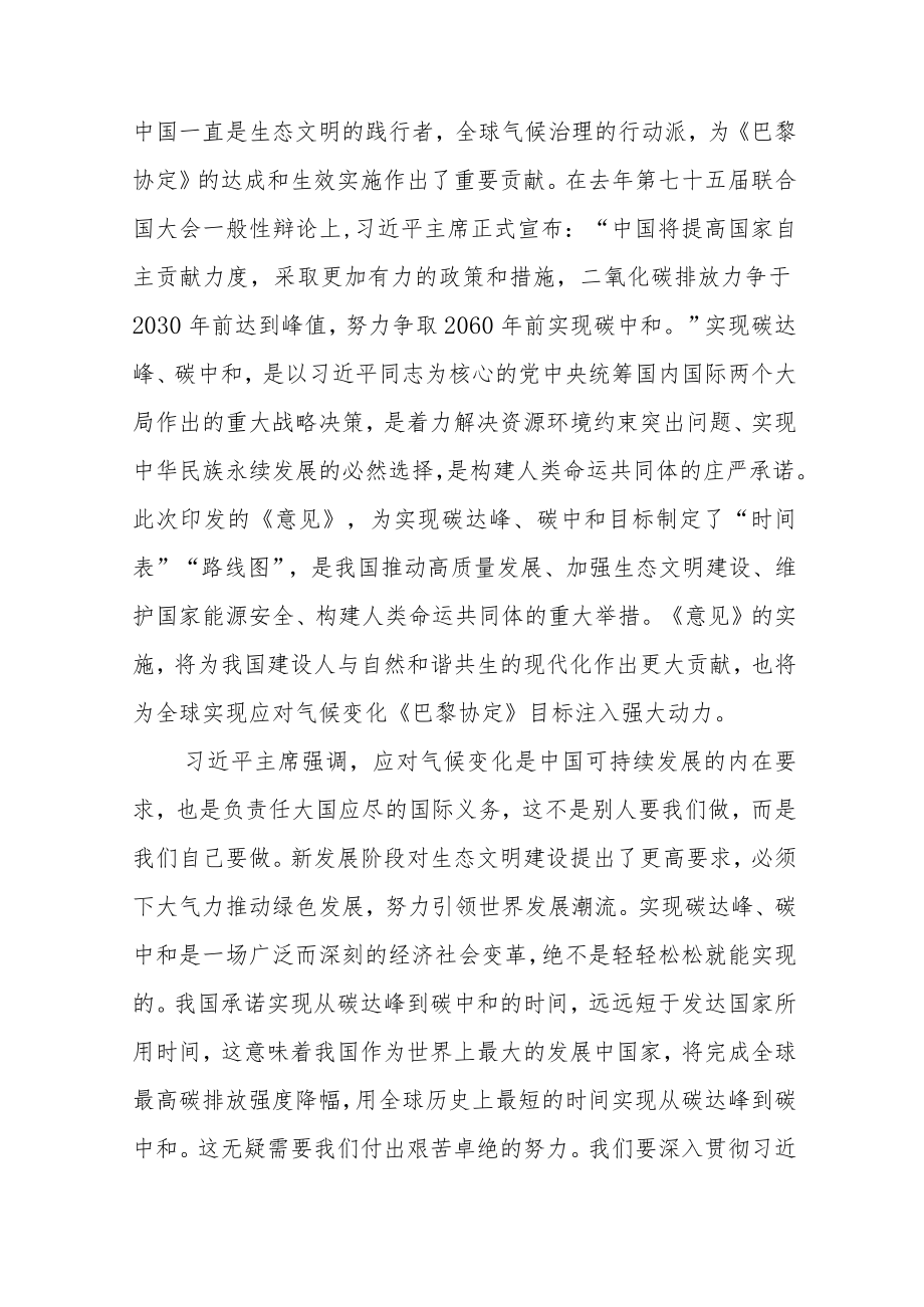 做好碳达峰碳中和工作心得体会范文（六篇）.docx_第3页