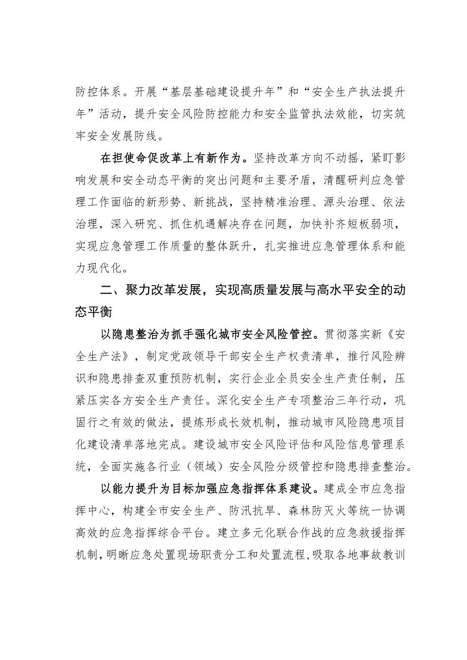 应急工作座谈发言：勇立潮头勇毅前行以高水平安全保障服务高质量发展.docx_第2页