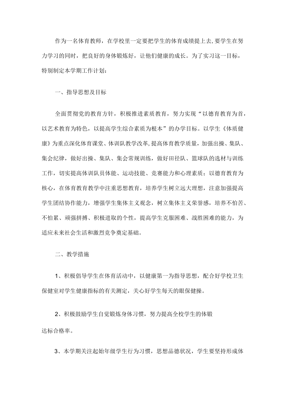 体育教师工作计划.docx_第1页