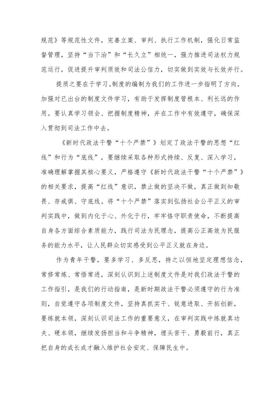 学习《新时代政法干警“十个严禁”》心得体会范文（五篇）.docx_第3页