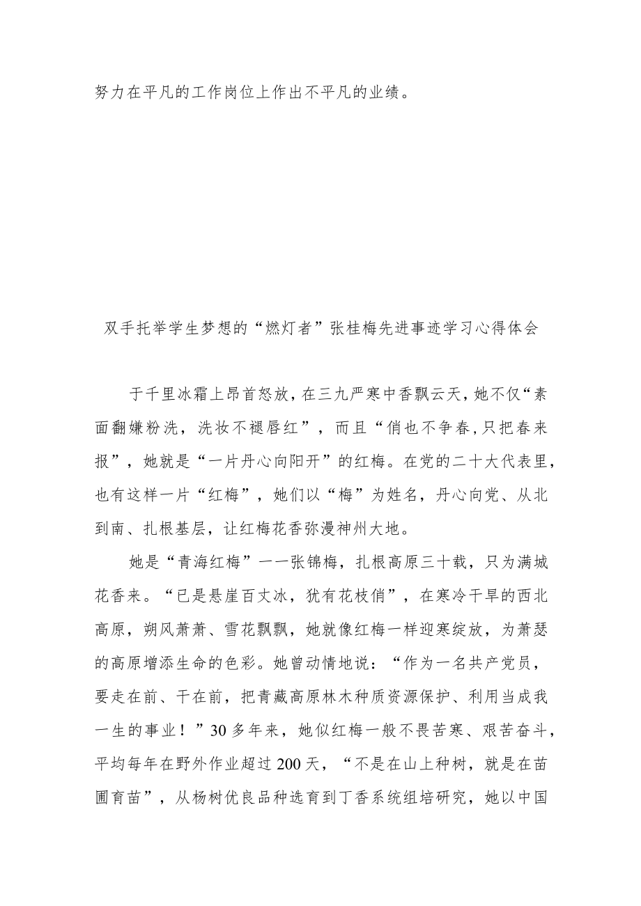 双手托举学生梦想的“燃灯者”张桂梅先进事迹学习心得体会3篇.docx_第3页